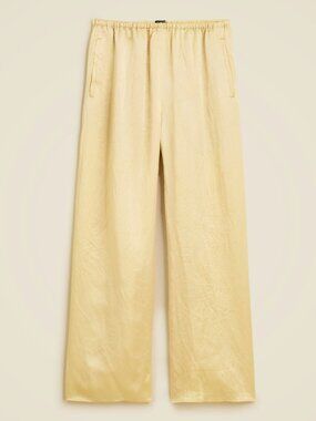 Jcrew Cosmo cropped pant in textured satin SWEET MERINGUE PS